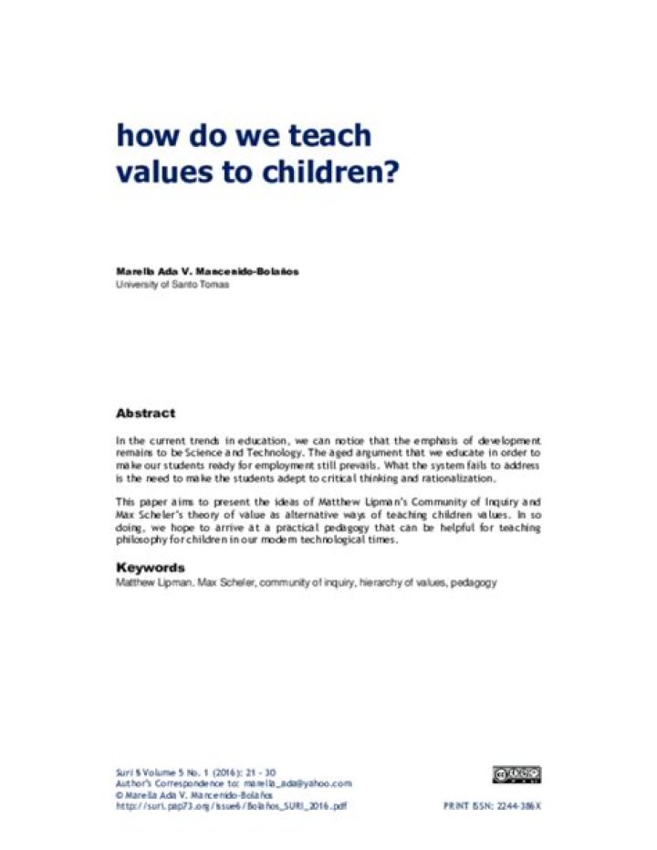 How do we teach values?