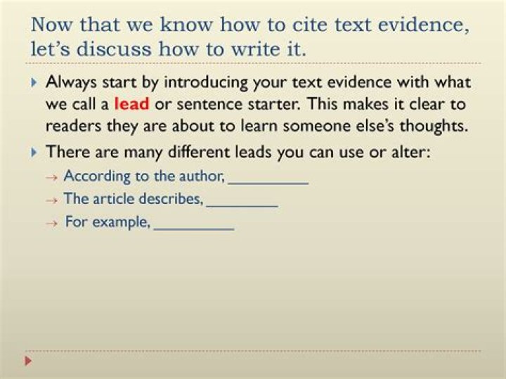 How do you cite evidence from a document?