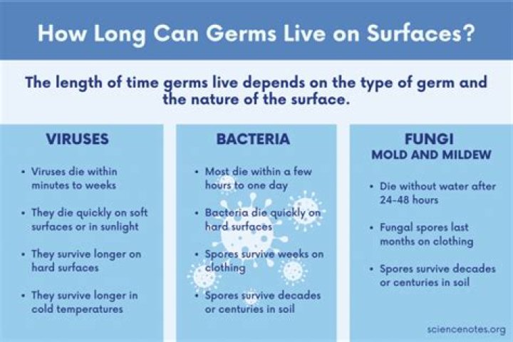 How long do germs live on surfaces?