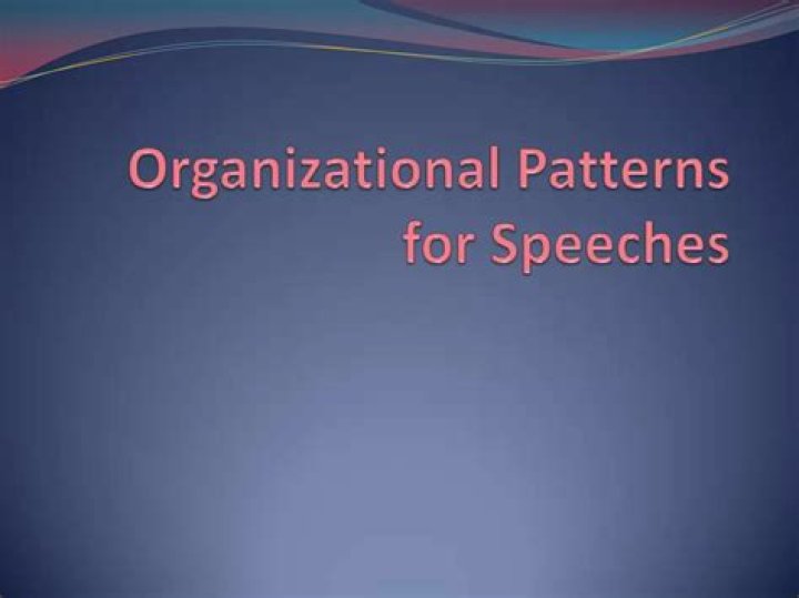 What are the five organizational patterns for public speaking?