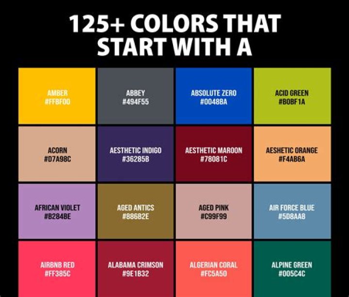 What color starts with an A?