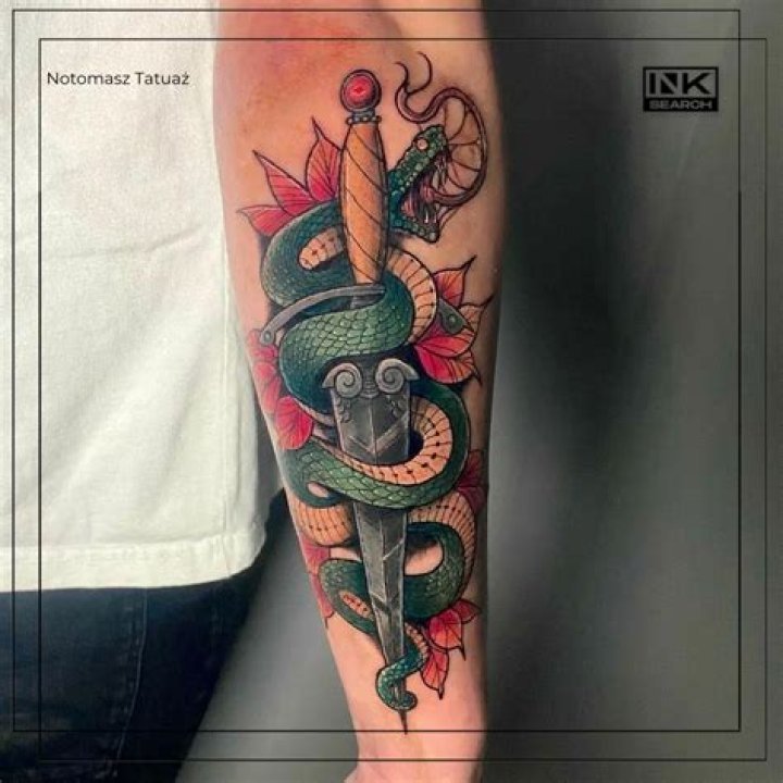 What does a snake and dagger tattoo mean?